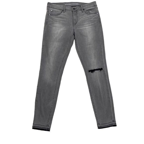 Articles of Society Grey Skinny Raw Hem Jeans Size 30 - Picture 1 of 6